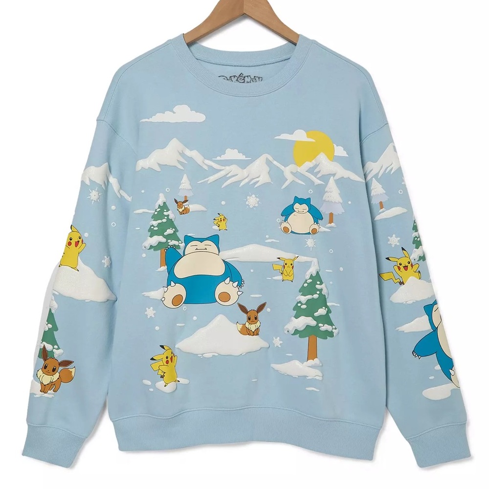 Pokémon Winter‎ Scene Allover Print Crewneck - BoxLunch Exclusive Christmas